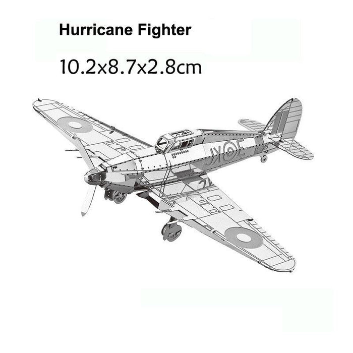 3D Fighter Aircraft Metal Puzzle Model Kit for Ages 14+ - Educational DIY Toy