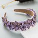 Regal Purple Rhinestone Headband - Luxurious Hair Accessory for Women