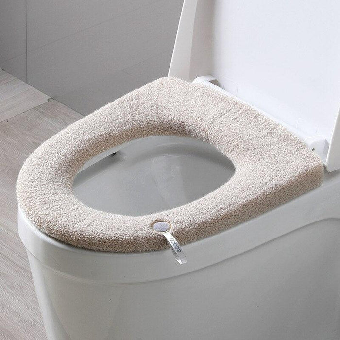 Winter Haven Toilet Seat Cover with Handle - Soft and Washable Closestool Mat