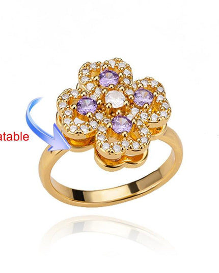 Elegant Four-Leaf Clover Stainless Steel Rings - A Touch of Luck and Style