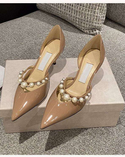 Elegant Pearl-Accented Stiletto Bridal Heels: Timeless Wedding Pumps