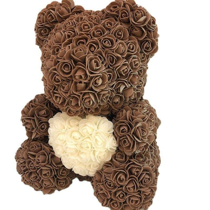 Elegant Teddy Rose Bear with Artificial Blooms - Perfect Gift for Cherished Moments