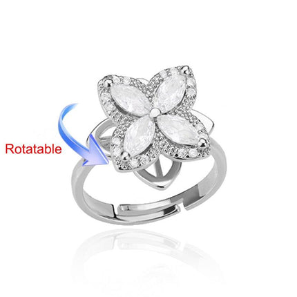 Elegant Four-Leaf Clover Stainless Steel Rings - A Touch of Luck and Style