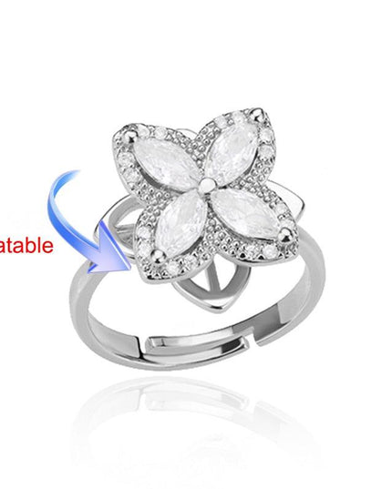 Elegant Four-Leaf Clover Stainless Steel Rings - A Touch of Luck and Style