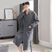 Sophisticated Comfort: Three-Layer Grey Cotton Men's Bathrobe for Winter Relaxation