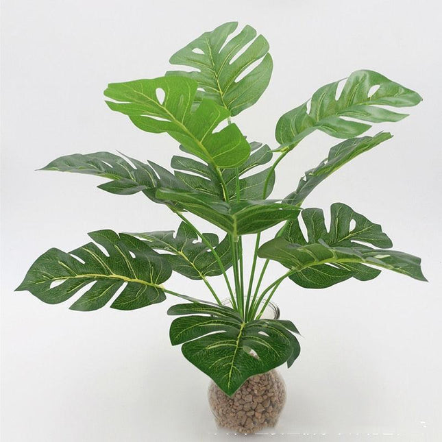 Vibrant Faux Turtle Leaf Greenery Set - 12 Stems for Effortless Decor