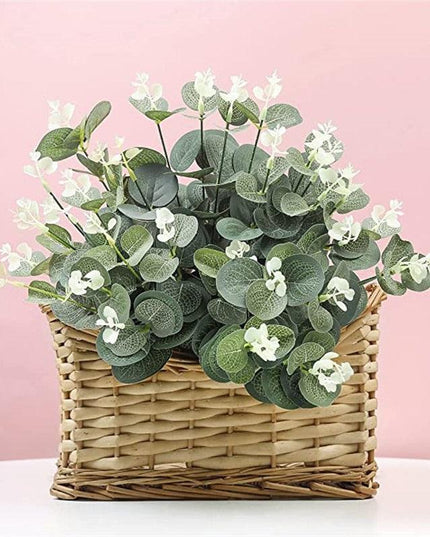 Set of 10 Realistic Eucalyptus Leaf Stems - Perfect for Home and Wedding Decor