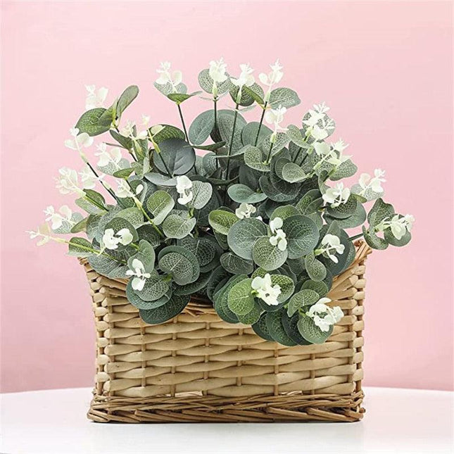 Set of 10 Realistic Eucalyptus Leaf Stems - Perfect for Home and Wedding Decor