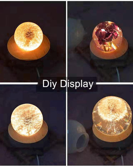 Artistic LED Wooden Nightlight Display Stand for Creative Showcases