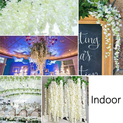 36-Piece Realistic Wisteria Floral Vines for Elegant Weddings and Home Decor