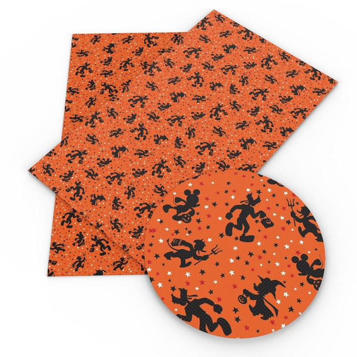 Mickey Mouse Halloween Synthetic Leather Sheets - Spooky Crafters' Dream