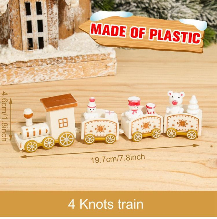 Joyful Christmas Train Decoration - Festive Wooden/Plastic Ornament for Holiday Cheer