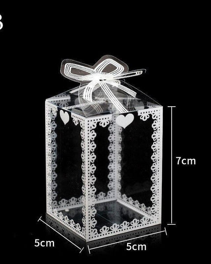 Chic Transparent Lace Design PVC Gift Boxes - Set of 10 for Elegant Gift Presentation