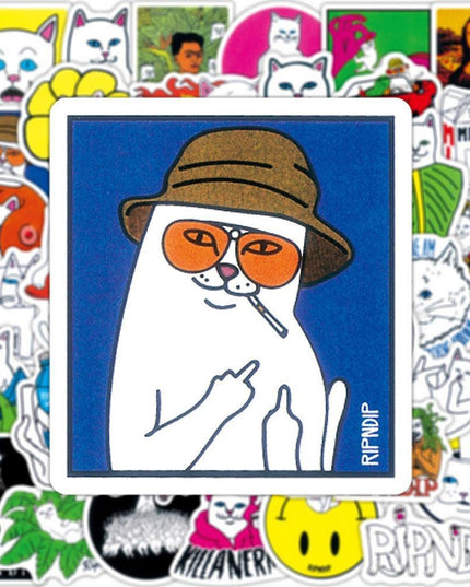 Whimsical Cat Character Sticker Collection for Fun Personalization