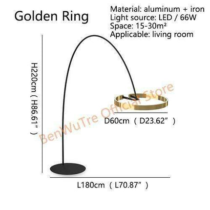 Sleek Circular LED Floor Lamp - Illuminate Your Space with Contemporary Style