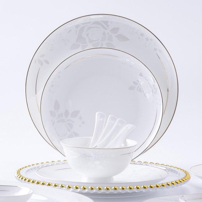 Elegant 60-Piece Handcrafted Porcelain Dinnerware Collection: Asian Inspired Sophistication