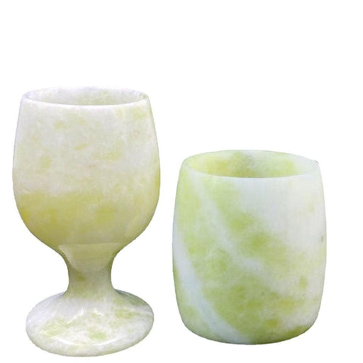 Hand-carved Natural Jade Tea Cup Set with Genuine Gemstone for Traditional Chinese Tea Ceremony.