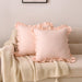 Chic Reversible Ruffle Pillow Cover Set - White, Pink, Gray - 45x45cm