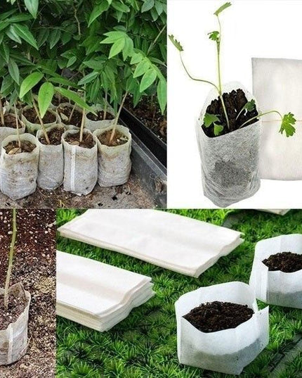 Eco-Friendly 100-Pack Non-Woven Seedling Bags for Enhanced Plant Growth