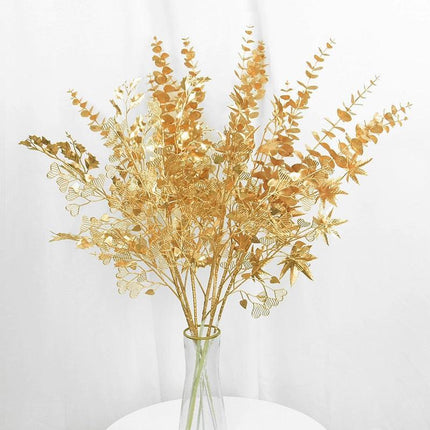 Radiant Golden Faux Botanicals for Home Décor and Celebrations