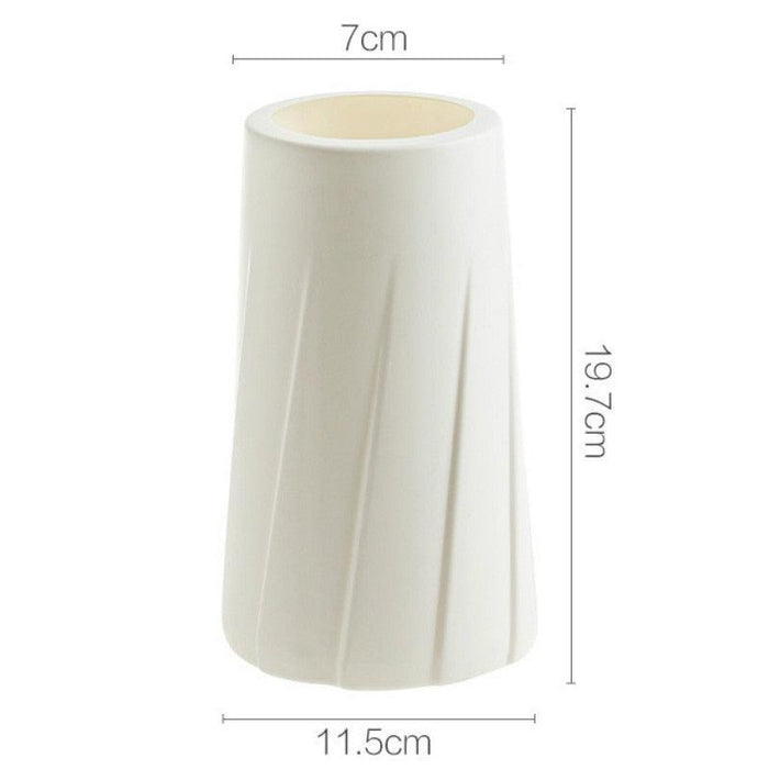 Nordic-Inspired Ceramic-Coated Plastic Vase for Stylish Home Decor