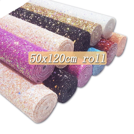 Golden Gleam Chunky Glitter Fabric Roll - DIY Crafting Essential