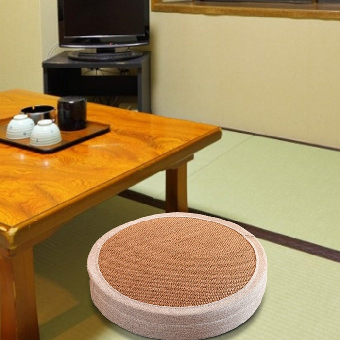 Serene Cattail Japanese Futon Meditation Cushion - Hand-Woven Round Floor Pillow