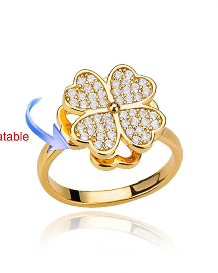Elegant Four-Leaf Clover Stainless Steel Rings - A Touch of Luck and Style