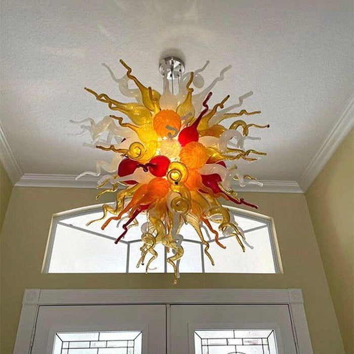 Contemporary Hand Blown Glass Chandelier | Warm Colors | Home Decor Lighting