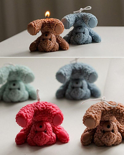 Teddy Bear Candle-Making Silicone Mold Kit with Dome Design