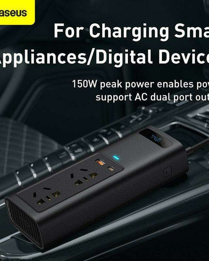 150W Car Power Inverter with LED Display - The Essential Travel Companion for All Your Charging Needs