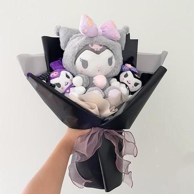 Sanrio Character Plush Doll Bouquet - Cute My Melody, Kuromi, Cinnamoroll & Kt Cat Gift Set - Très Elite