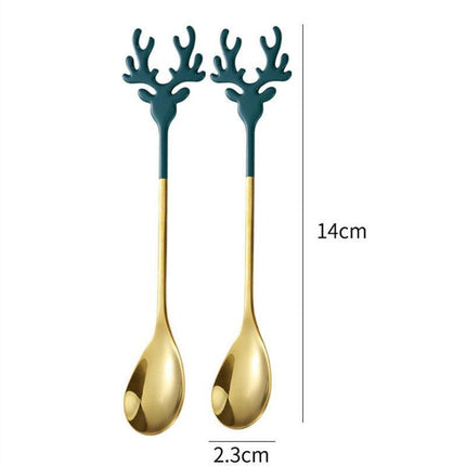 Santa's Joyful Holiday Silverware Duo - Cheerful Spoon and Fork Set for Festive Feasts - Très Elite