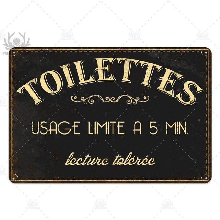 Retro Metal Bathroom Decor: Personalized Vintage Sign for Retro Vibes