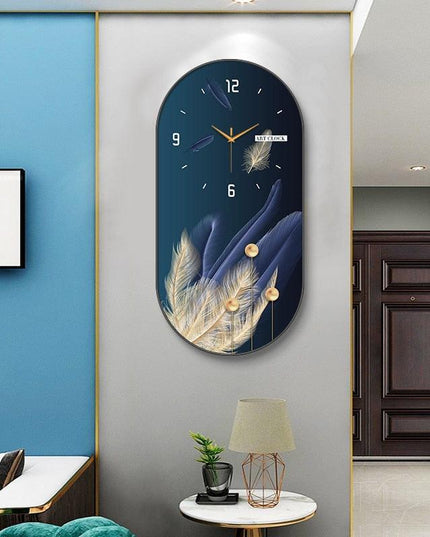 Chic Botanical Elegance - Sophisticated Wall Clock for Home and Dining Spaces