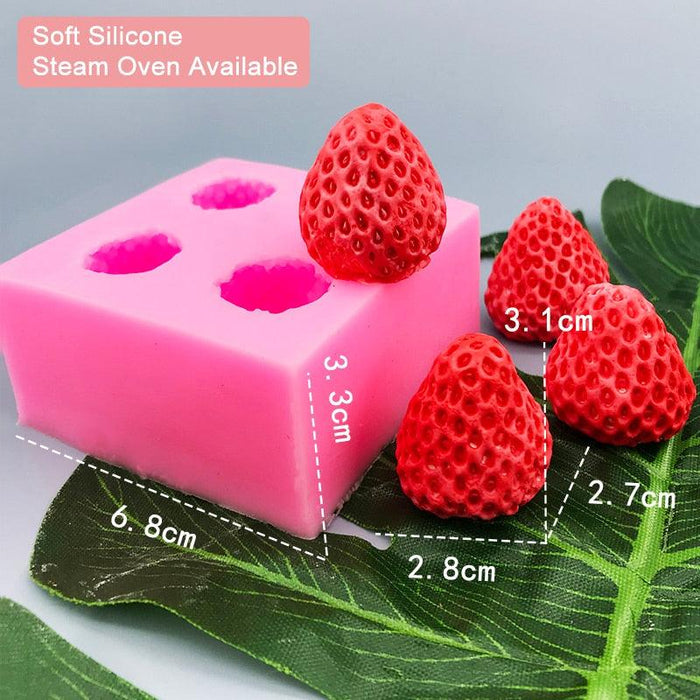 Strawberry Shaped Silicone Mold for Baking and Crafting