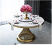 Elegant Marble Dining Table Set with Stainless Steel Legs - Opulent Dining Set for Sophisticated Interiors
