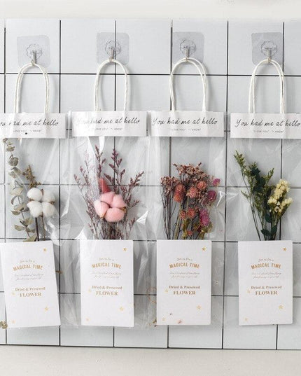 Elegant Dried Floral Arrangement in Trendy Tote Bag