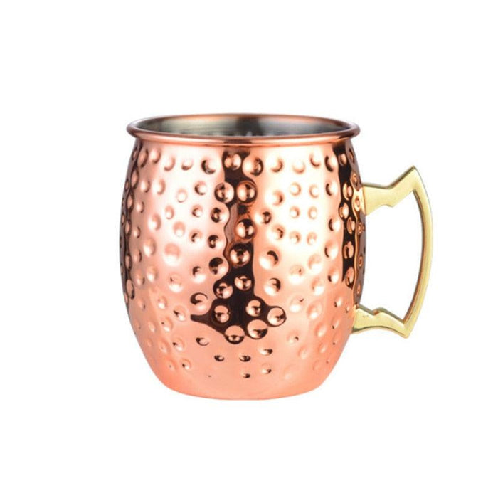 Handcrafted Copper Moscow Mule Mugs - Elegant Steel Cups with Triple Grip Handle