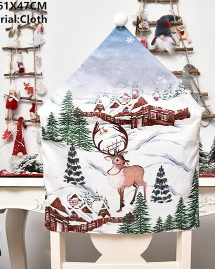 Whimsical Gnome-Themed Christmas Chair Cover - Festive Home Accent