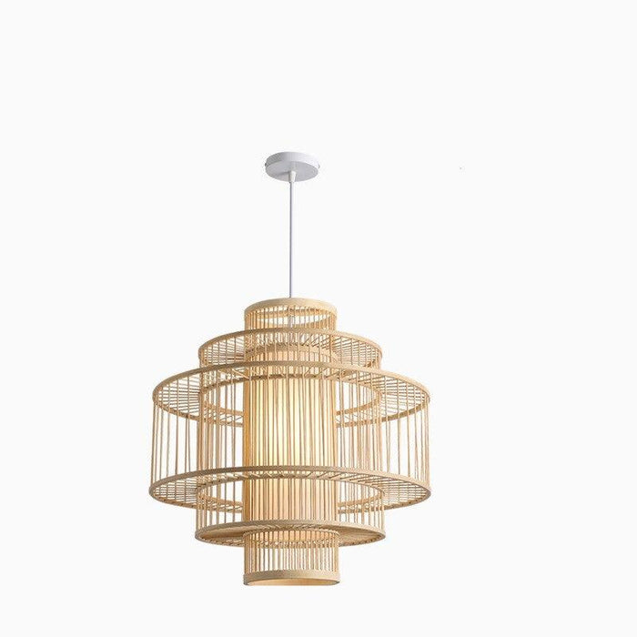 Bamboo Hand-Woven Ceiling Chandelier for Home and Garden Decor