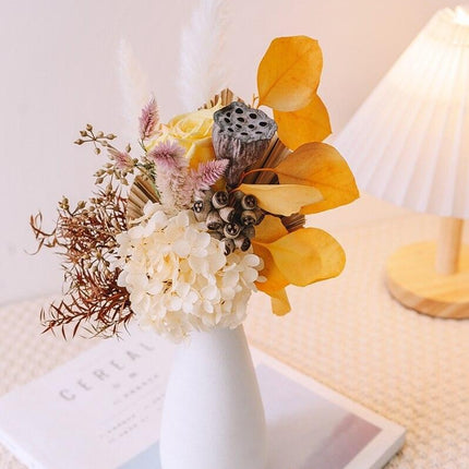 Eternal Hydrangea and Bunny Tail Dried Floral Arrangement