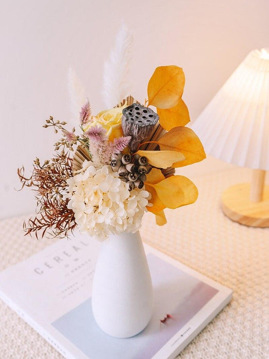 Eternal Hydrangea and Bunny Tail Dried Floral Arrangement