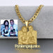 Personalized Stainless Steel Photo Necklace with Cuban Chain and Custom Nameplate