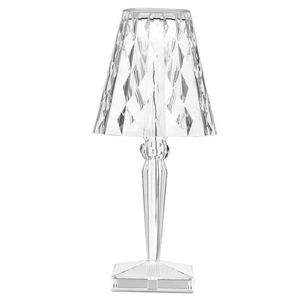 Sleek LED Table Lamp with Crystal Accents and Nightlight Feature