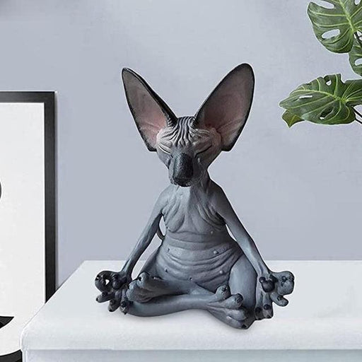 Sphinx Cat Yoga Sculpture for Serene Workspace Vibes