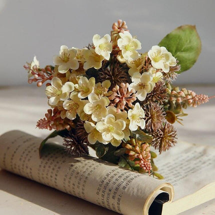 Nordic Elegance Hydrangea and Fruit Silk Floral Display