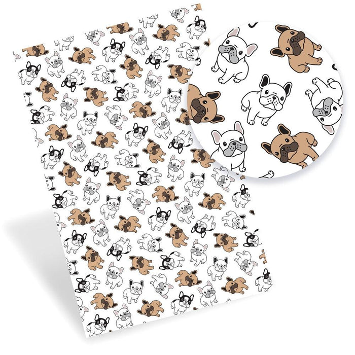 Vibrant Dog Pig Patterned Faux Leather Sheets - Crafting Inspiration Pack