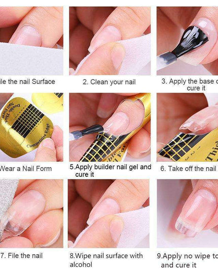 At-Home Salon Nail Extension Kit – Milky White UV Builder Gel for Professional Results