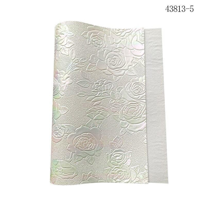 Embossed Rose Patterned Faux Leather Fabric - Crafting Essential